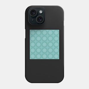 Turquoise and Gold gemmed Kaleidoscope pattern 16 Phone Case