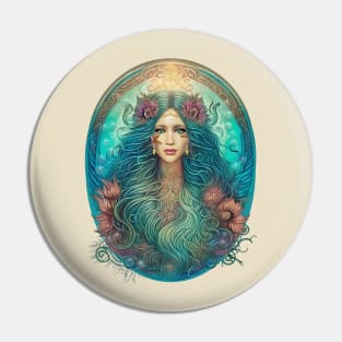 Flower Mermaid Fantasy Pin