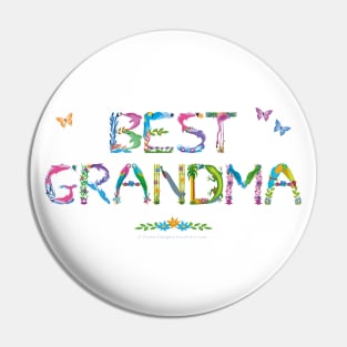 Best Grandma - tropical wordart Pin