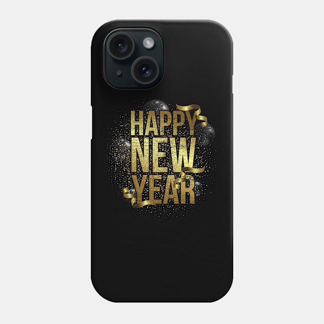 Retro Happy New Year Phone Case by ShirtsShirtsndmoreShirts