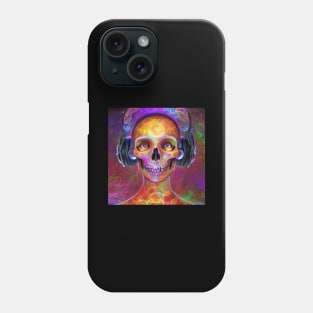 Guitar Skull Listening To Music Phone Case