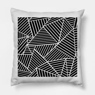 Abstract Lines Zoom Black Pillow