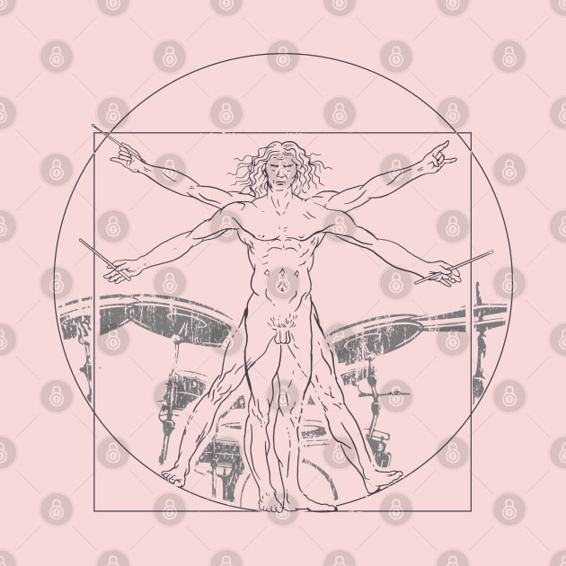 Vitruvian Drummer Da Vinci by Printroof