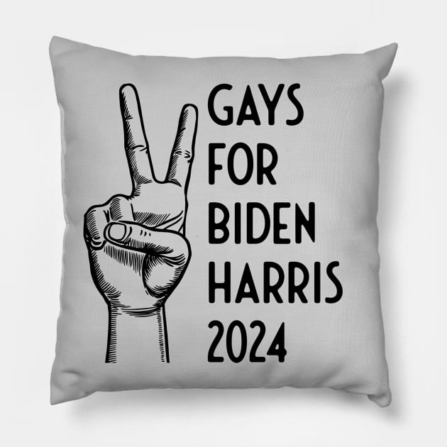 Gays For Biden Harris Election 2024 Pillow by Manzo Carey