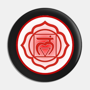 Grounded and balanced Root Chakra- Bright Red Pin