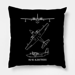 HU-16 Albatross American Amphibious Seaplane Blueprints Diagrams Pillow