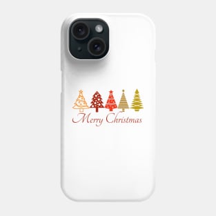 Merry Christmas trees design Phone Case