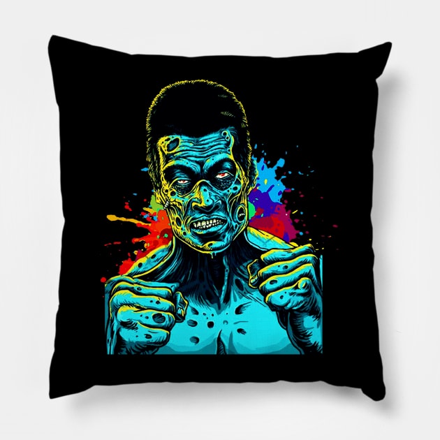 korean zombie Fighter Pillow by WikiDikoShop