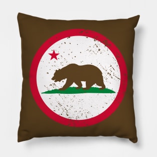 Retro California State Flag // Vintage California Grunge Emblem Pillow