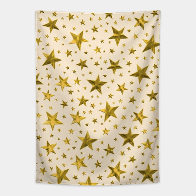Gold Star Pattern Tapestry by Velvet Earth