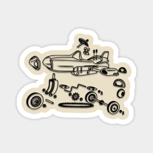 Rocket Pedal Car Magnet