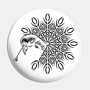 Flower Hawk Pin