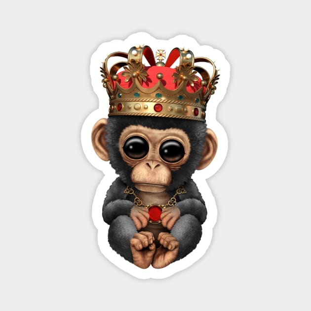 Cute Royal Chimp Wearing Crown Magnet by jeffbartels