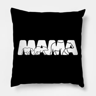 Mama Bear T-shirt White Pillow