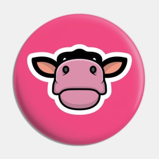 Beautiful Cow Head Sticker design vector illustration. Animal object icon concept. Farm animal cow cartoon character sticker design. Eid Mubarak icon concept. Pin