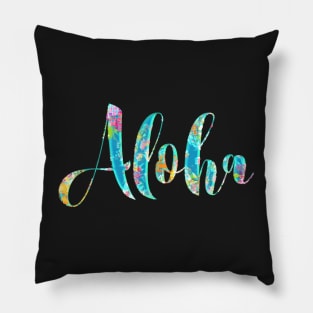 Aloha, Pineapples+Floral Collage Pillow