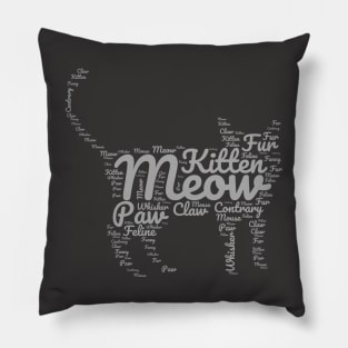 Cat Meow word cloud T-shirt Pillow