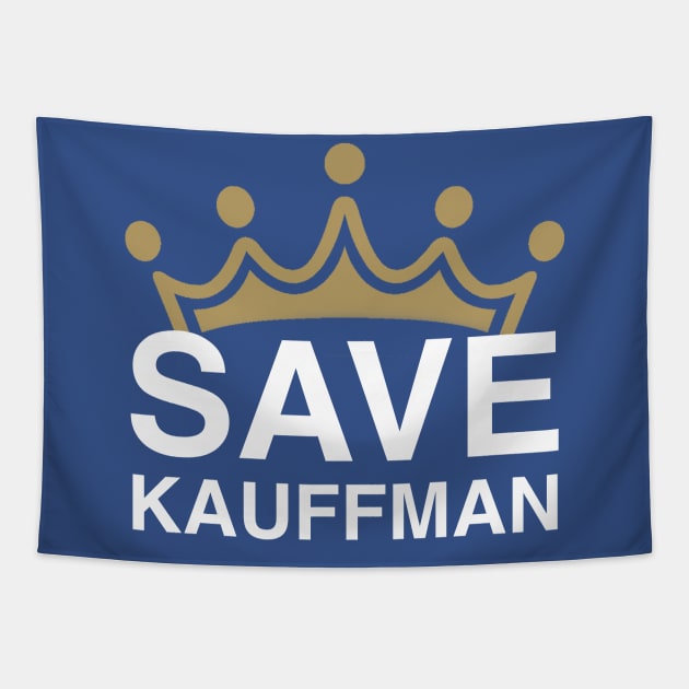 Save Kauffman Stadium - Kansas City Baseball - White Text Tapestry by KC1985