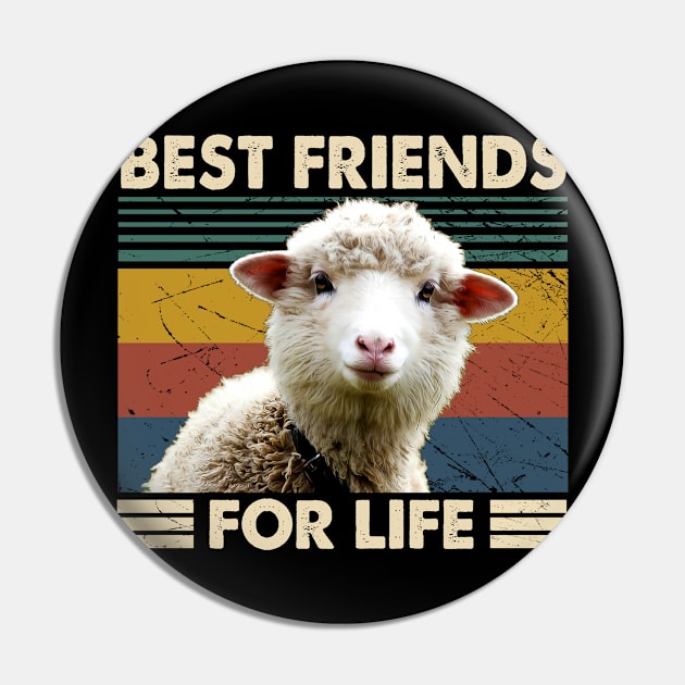 Pawsitively Fluffy Sheep Vibes, Stylish Statement Tee Extravaganza Pin by Kevin Jones Art