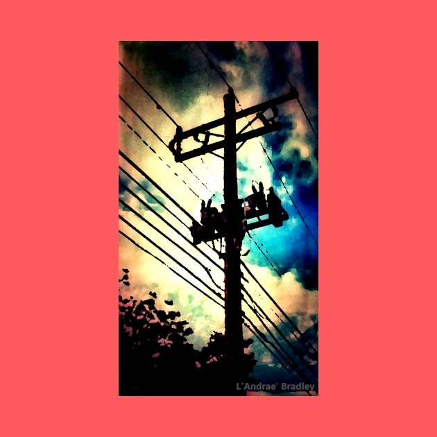 Telephone Pole with Early Morning Sky by AleHouseDrae