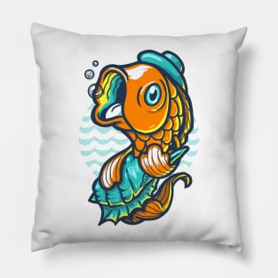 Goldfish Blues and Blobs Pillow