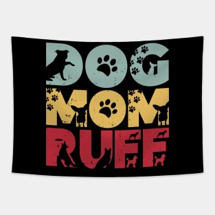 dog mum ruff funny , dog lover vintage valentines funny dog Tapestry