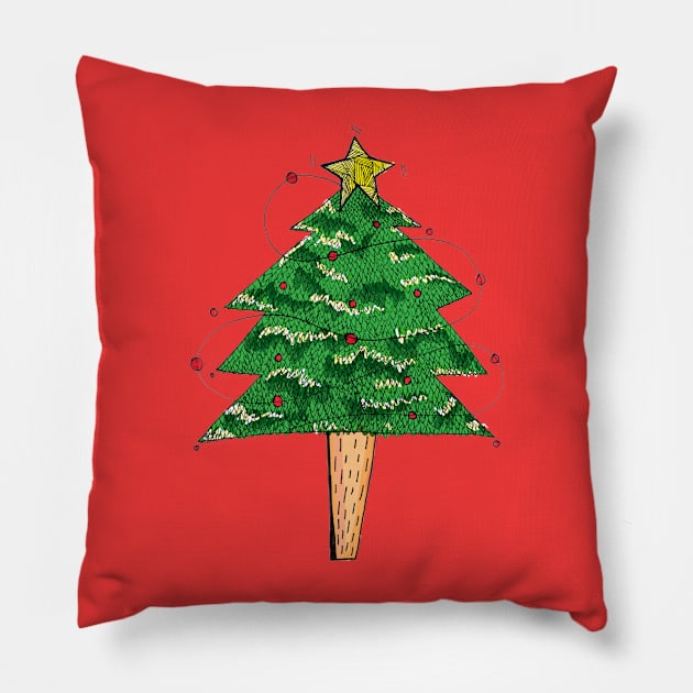 Christmas Tree Pillow by melikeozmen