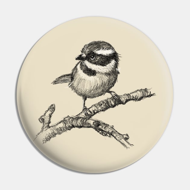 Cute little bird Pin by Artofokan