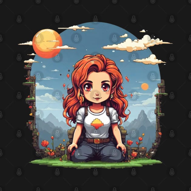 Pixel Girl Sun by CurlyLamb