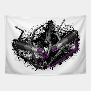 Grunge Graffiti Asexual Lightning and Arrows Tapestry