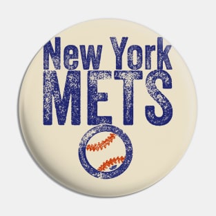 Mets Baseball Weathered Pin