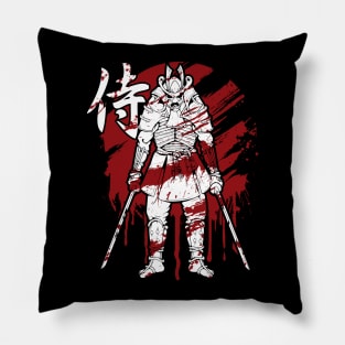 Samurai Ready For Battle Pillow