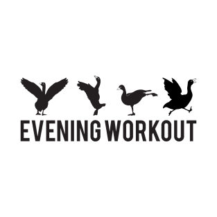 Evening Workout Black Duck Exercising T-Shirt