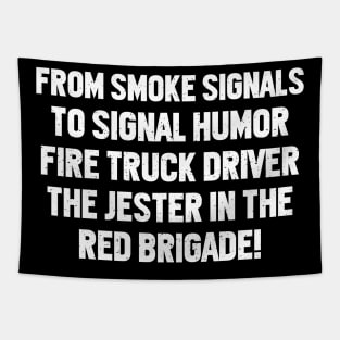 Fire Truck Driver Tapestry