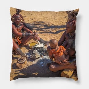 Namibia. Himba Tribe. Cooking a Porridge. Pillow