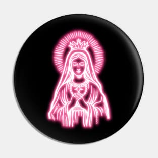 Pink Neon Virgin Mary Pin