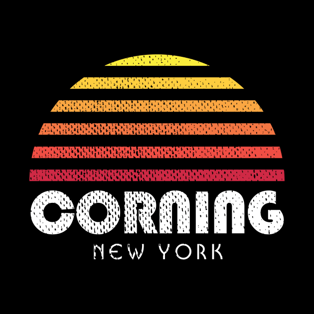 Corning NY Finger Lakes Retro Sunset by PodDesignShop