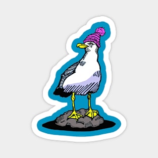 The Bobble Hatted Seagull Magnet