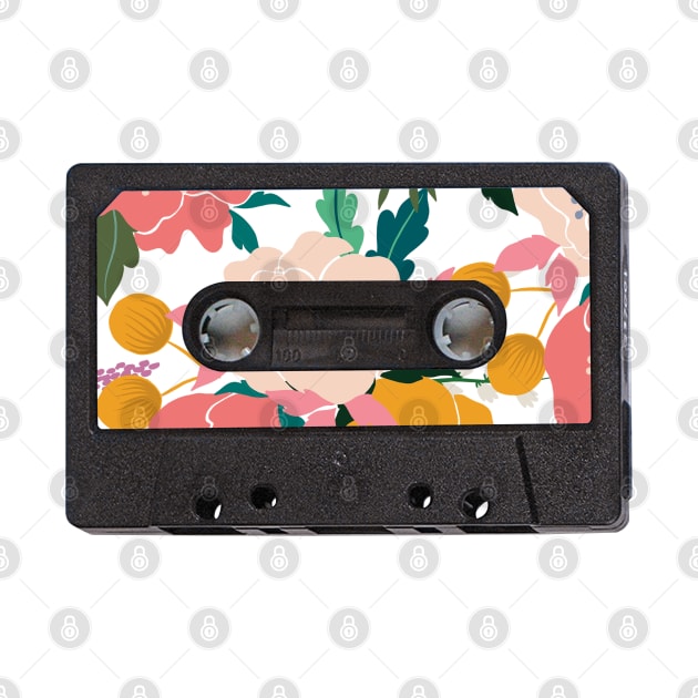 Vintage Audio Tape Floral Pattern by CocoFlower