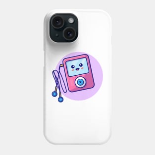 Cute Ipod With Earphone Cartoon Vector Icon Illustration (2) Phone Case