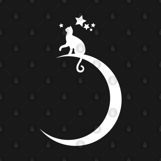 Cat and Moon by Scailaret