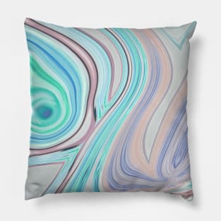 preppy abstract marble pastel purple turquoise blue mint swirls Pillow