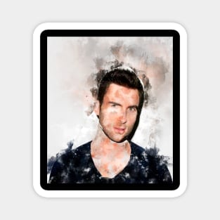 Adam Levine pop Portrait watercolour painting Magnet