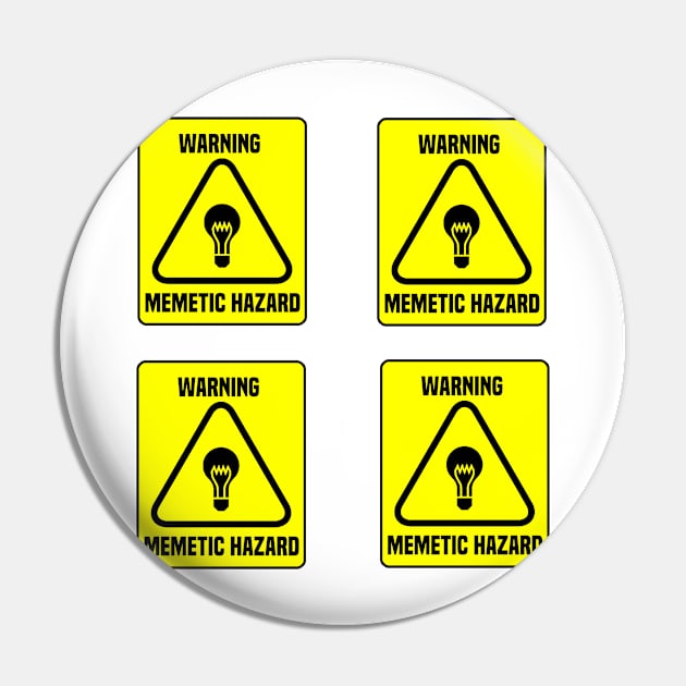 Warning Memetic Hazard Sticker SCP Foundation Pin by Mellowdellow