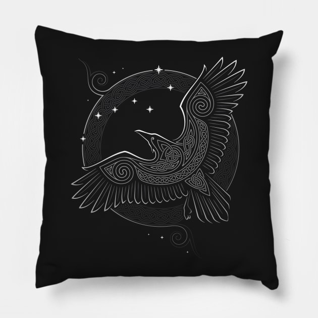 NORTHERN RAVEN Pillow by RAIDHO