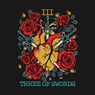 Tarot Card Three of Swords Heartbreak Vintage T-Shirt