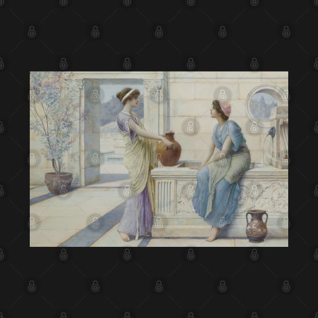 Two Women of Ancient Greece Filling their Water Jugs at a Fountain (Women of Corinth) by Henry Ryland by immortalpeaches