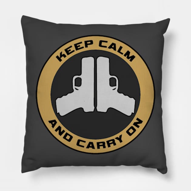 Keep Calm And Carry On Pillow by  The best hard hat stickers 