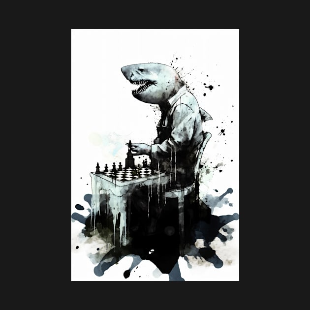 Shark Playing Chess by TortillaChief