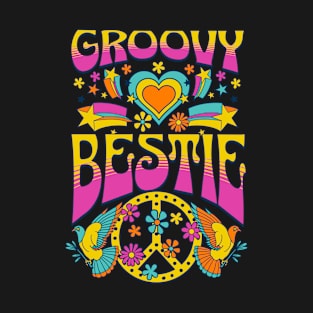 70s Retro Groovy Bestie Matching Family Birthday Party T-Shirt